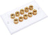 Monoprice 103539 Banana Binding Post Two-Piece Inset Wall Plate, White, Coupler Type for 5 Speakers