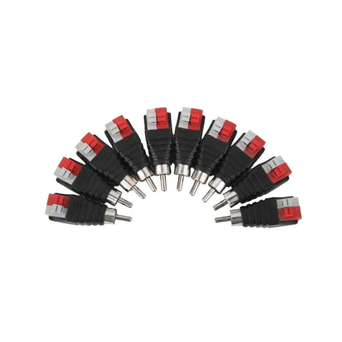 Lollipop Speaker Wire Cable to Audio Male RCA Connector Adapter, 10pcs/Set