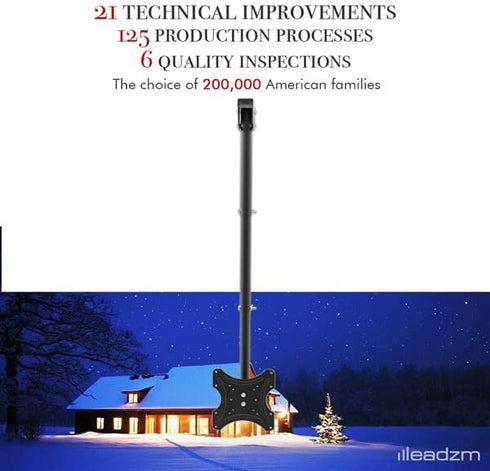 Generic Mount,360 (-15/+5), 32-55 Inch 75x75 200x200mm, Commercial Ceiling TV Swivel & Tilt Height Adjustable