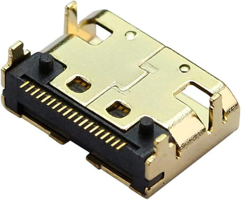 Teansic 10Pcs 19 Mini HDMI Female Gold Plated Pin Repair Plug Soldering Wire Connectors