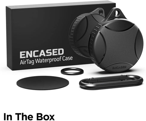 Encased Waterproof Airtag Case Compatible with Apple Airtag Keychain Holder, Black (2)