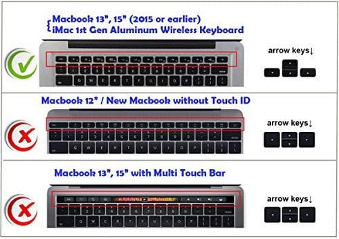 XSKN Hebrew Israel Language Black Silicone Keyboard Skin for 2015 and Earlier MacBook Air 13, Pro 13 15 17 inch