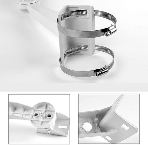 Universal Wall Corner Mounting Bracket Holder Stand for Security Camera, Pole Mount with 2 Loops for Dahua Bullet and