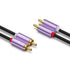 J&D 2 RCA Male Audio Cable, Gold-Plated Copper Shell, 2 RCA M/M Stereo Auxiliary Audio Cable Cord, 3 Feet