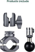 FANAUE 1" Action Camera Universal Ball Adapter with Handlebar Clamp Mount U-Bolt Base,B Size Ball Compatible Gopro Hero
