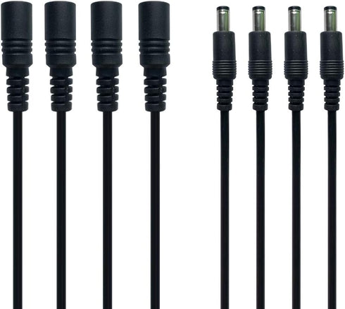 Power Extension Cord, 4 Pack DC 12V Power Supply Adapter Extension Cable 16.5ft for IP Security Cameras, LED Strip