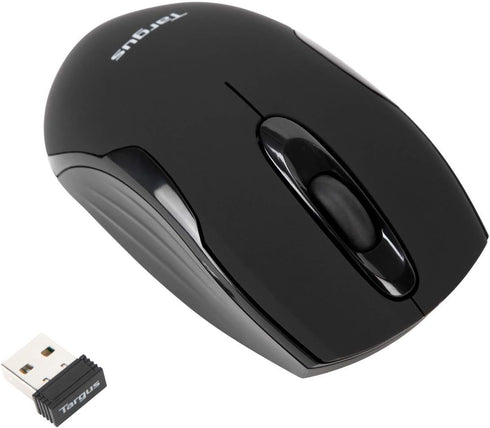 2.5-Foot (AMU75US) Targus Compact Mouse with Blue Trace Technology for Tracking and Retractable USB Cord, Black