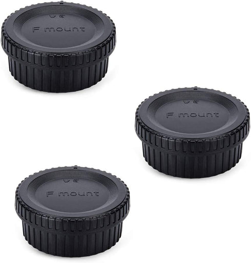 Rear Lens Cap & Body Cap Cover for Nikon F Mount Camera D3500 D3400 D3300 D3200 D3100 D3000 (3 Packs)