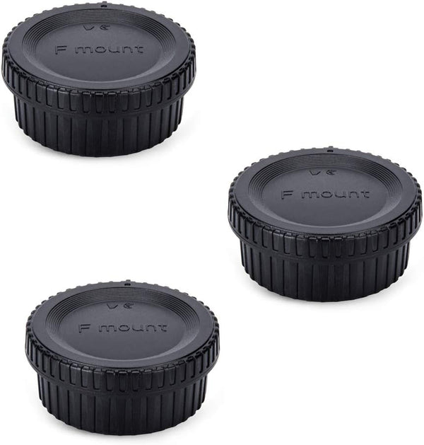Rear Lens Cap & Body Cap Cover for Nikon F Mount Camera D3500 D3400 D3300 D3200 D3100 D3000 (3 Packs)