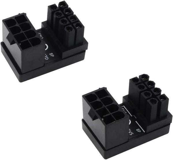ATX 8Pin Female to 8pin Male 180 Degree Angled Adapter for Desktop Graphics Card Upgrade