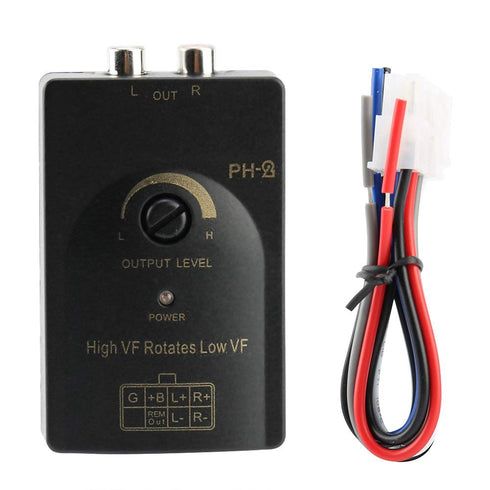 Speaker Level Adapter, Auto Car RCA Output Stereo High to Low Level Converter with Delay Function
