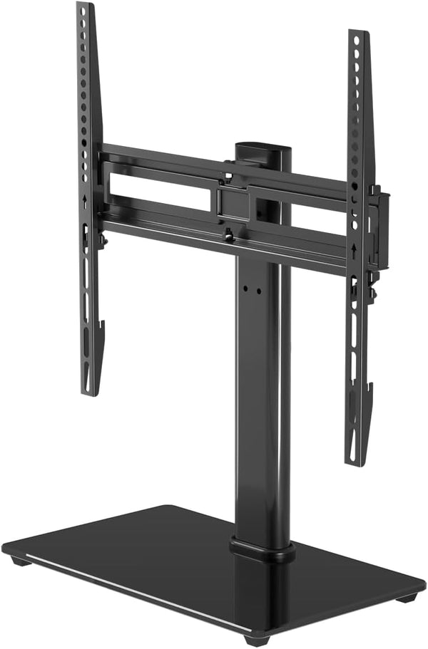 suptek Universal Swivel Table Top TV Stand for 26-55 inch LED OLED Flat Curved Screens, Height Adjustable with Glass