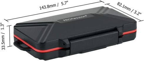 PROfezzion 48 Slots Universal Weatherproof Memory Card Carrying Case, Anti-Shock Storage Holder for SD Cards