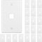 FGB 20-Pack 1-Port Keystone Wall Plate, Low-Profile Single Gang Wall Plates for RJ45, HDMI, Coax Inserts, White