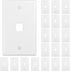 FGB 20-Pack 1-Port Keystone Wall Plate, Low-Profile Single Gang Wall Plates for RJ45, HDMI, Coax Inserts, White
