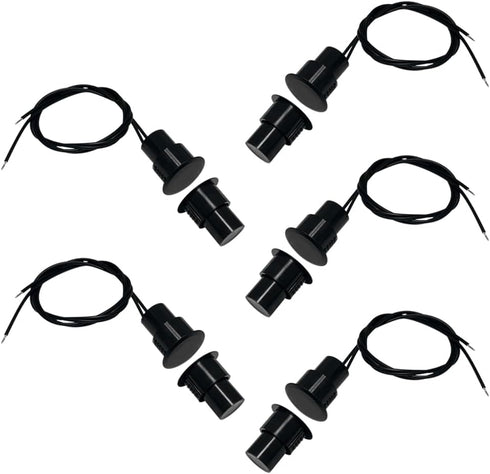 DSYBJR 5 Sets Flush Mounted 3/4" Door Magnetic Contacts Alarm Switch Sensor NC
