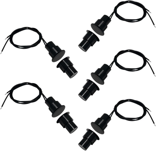 DSYBJR 5 Sets Flush Mounted 3/4" Door Magnetic Contacts Alarm Switch Sensor NC