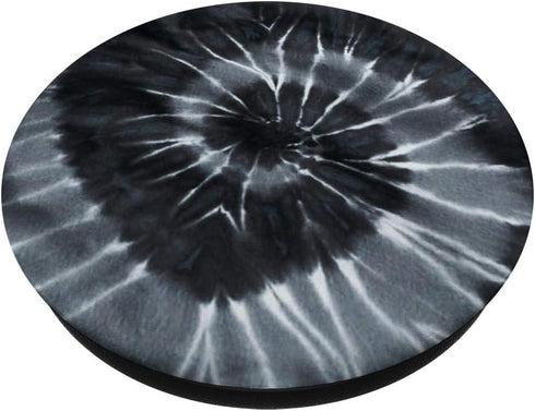 Black and White Tie Dye Swirl Monochrome Hippie Spiral Gift PopSockets PopGrip: Swappable Grip for Phones & Tablets