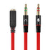 SaiTech IT 3.5 mm Headphone Splitter, 3.5mm to 2 Dual Mic Audio Y Splitter Cable, Smartphone Headset to PC Adapter (2Pk