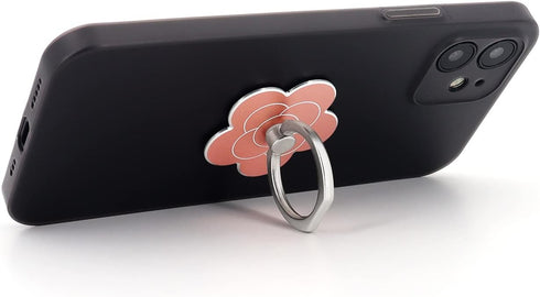 Cell Phone Ring Holder Flower Finger Ring Grip Stand 360° Rotation 180° Flip Universal Kickstand Compatible with All Smartphones (Rose Gold)