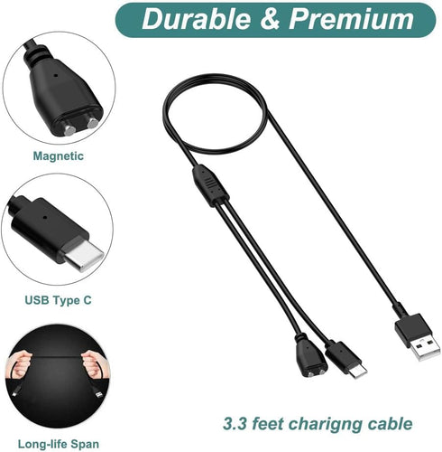 Kissmart Charger for Jugbow/Delupet/Yawpet Dog Training Collar, Magnetic Charging Cable for Shock Collar
