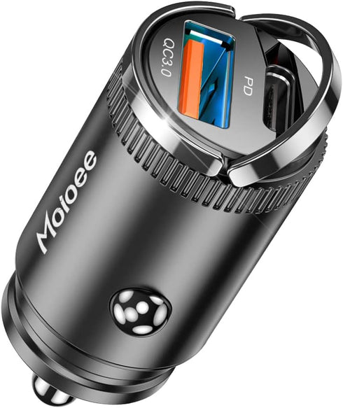 USB C 60W Car Charger Fast Charge, 30W PD & 30W QC3.0 with Metal Body, Universal for iPhone 13/13 Pro/12/12 Pro