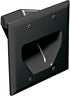 DATA COMM Electronics 45-0002-BK 2-Gang Recessed Low Voltage Cable Wall Plate, Black