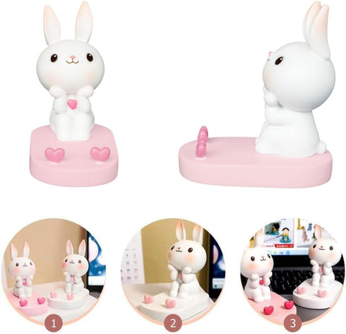 XGOPTS Cute Bunny Cell Phone Stand Holder Cartoon Rabbit Animal Phone Stand Mobile Phones Holder Desk Stands Decoration