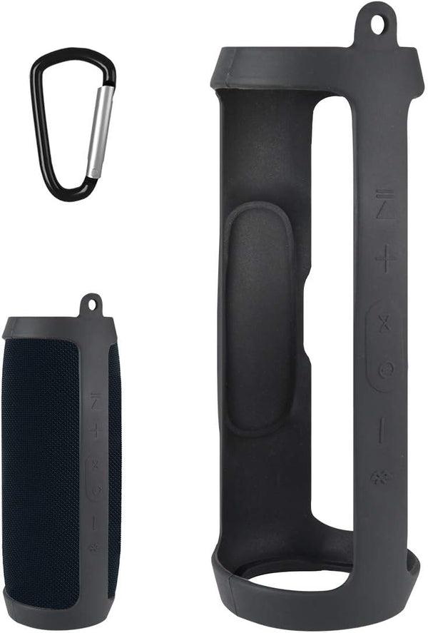 Linkidea Silicone Speaker Case Cover for JBL Charge 3, Waterproof Portable Bluetooth Speaker Sleeve, Black