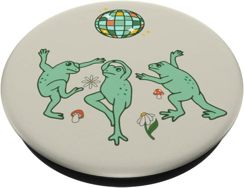 Funny Frog Disco Dance 70s 80s Groovy Hippie Funky PopSockets Standard PopGrip