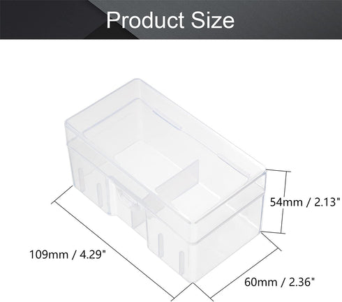 Fielect 12 x 9V Battery Storage Case Holder Organizer Box, Transparent