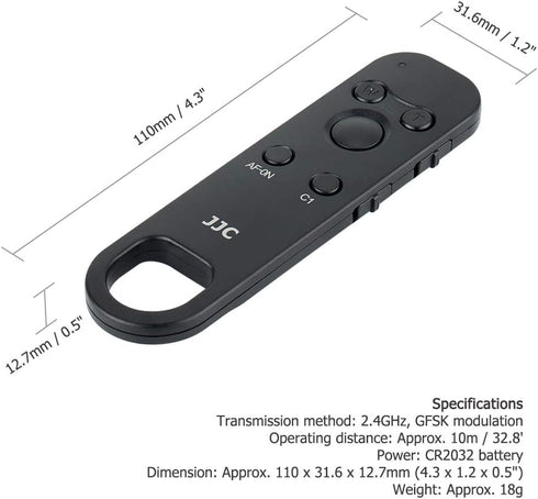 JJC Wireless Bluetooth Remote Control for Sony Cameras A7R5 A7M4 ZV-E1 ZV-1F ZV-1 II ZV1 ZV-E10 FX30 A1 A7C II