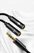 Headphone Splitter 3.5mm Mic and Audio Y Splitter TRRS Headset Adapter Cable for PC, Laptop, Android, Smartphones