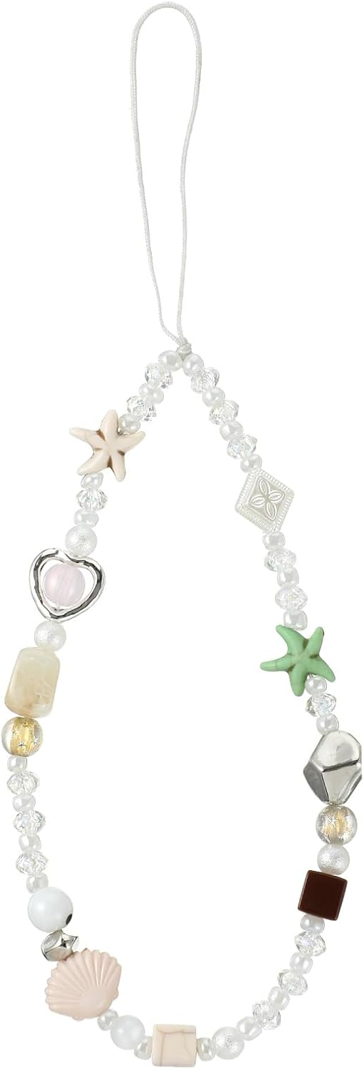 YBEATY Beaded Camera Wrist Strap Cute Phone Charms Lanyard Pearl Bracelet Keychain Decoration