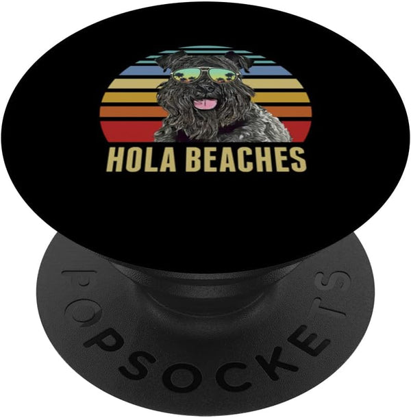 Hola Beaches Kerry Blue Terrier Dog Funny Beach Summer PopSockets Swappable PopGrip