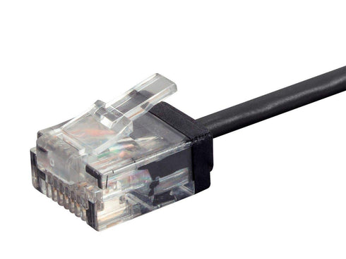 Monoprice Cat6 Ethernet Patch Cable - Snagless, 1 Feet, 550MHz, UTP, 32AWG, Black - Micro SlimRun Series