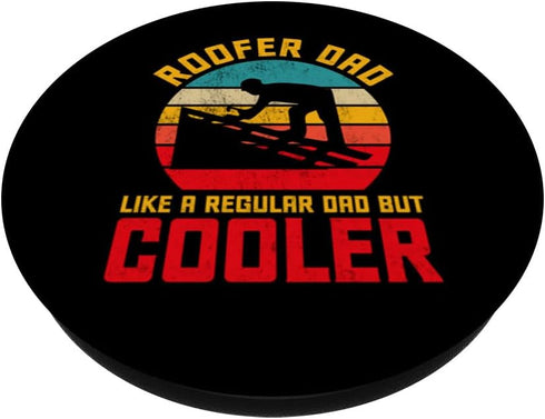 Retro Roofer Dad But Cooler Funny Roofing Fathers Day Mens PopSockets Standard PopGrip