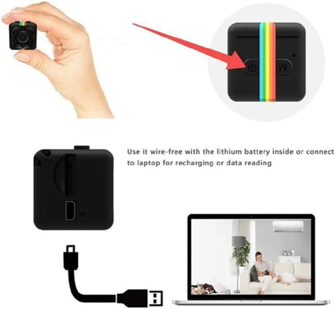 Webcam Mini Camera SQ11 HD Camcorder SQ8 SQ9 Upgrade Night Vision Mini Cam 1080P Sports Mini DV Voice Recorder (Black)