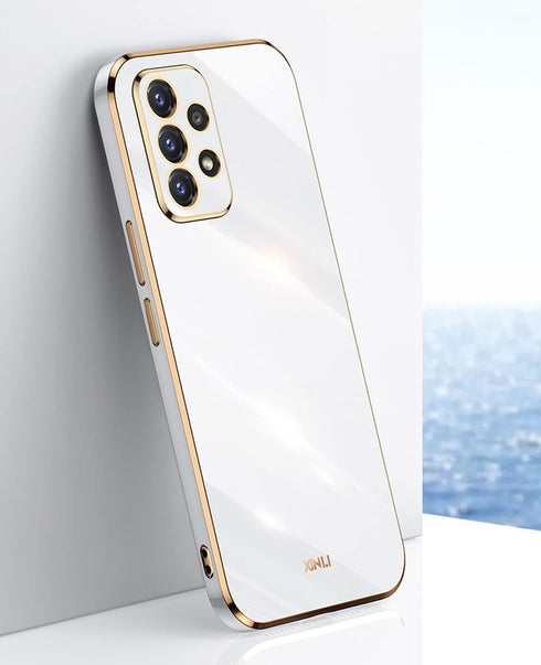 Compatible with Galaxy A32 5G Case Cover Cute Full Camera Lens Protection & Electroplate Shockproof Edge Bumper TPU Silicone Protective Phone Cases for Samsung Galaxy A32 5G 6.5"-White
