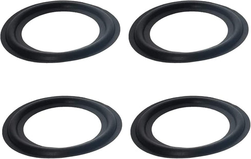 Fielect 4Pcs Foam Speaker Edge Surround Rings Replacement Kit, 4.5inch/115mm, Black for Speaker Repair or DIY