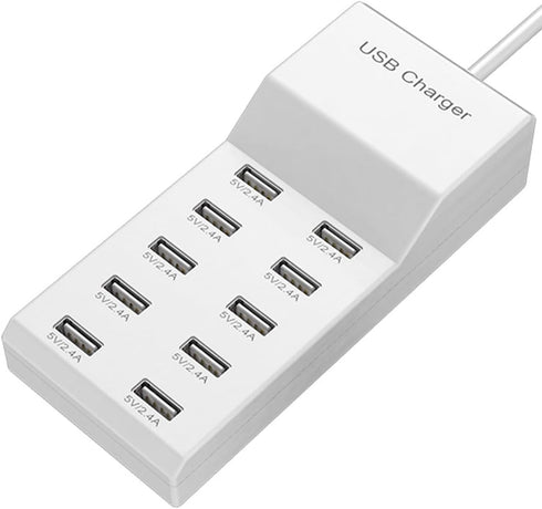 USB Wall Charger, 60W USB Charging Station for Multiple Devices, 10 Port Desktop Charger Power Hub for iPhone, iPad