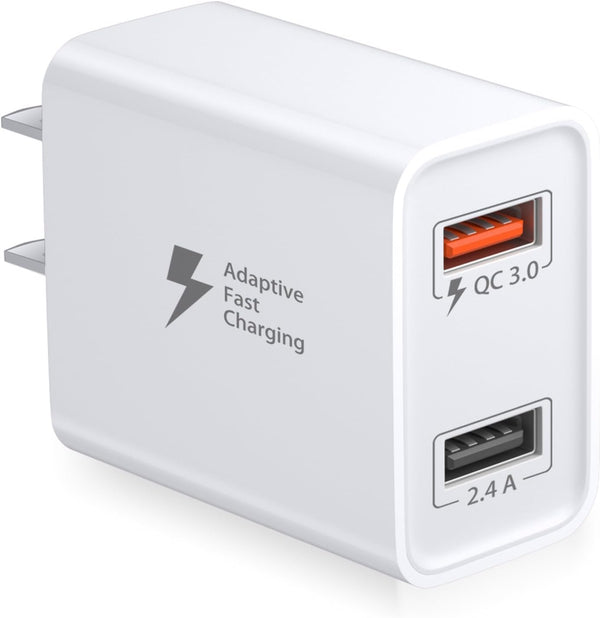 Costyle Dual USB Wall Charger 30W, Quick Fast Charger 3.0 Power Adapter & 5V 2.4A USB Charger Block for Galaxy S23 S22