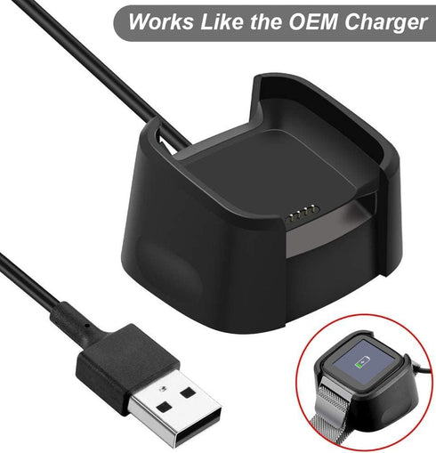 Charger for Fitbit Versa, Replacement USB Charging Dock Cable Cord for Fitbit Smart Watch (3.3ft/1m)