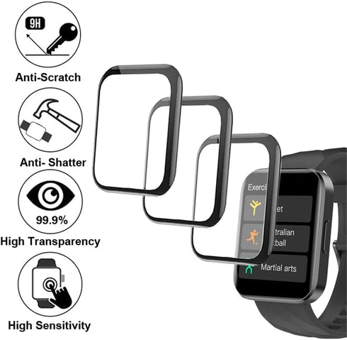 Compatible with RUIMEN D1 1.85” Smart Watch, 3D Screen Protectors, Full Coverage Anti-shatter - 3-PACK