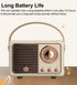 Retro Bluetooth Speaker, Wireless Mini Speaker with Crystal Clear Stereo Sound and Rich Bass (Beige)