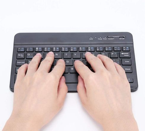Russian English Keyboard, 7 Inch Rechargeable Ultra Thin Wireless Bluetooth Keyboard for Smart Phone Tablet