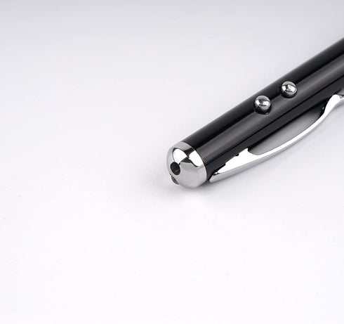 Metal Multi-Function Pen with Touch Screen Stylus, Flashlight, Creative Christmas and Birthday Gifts (2 Black)