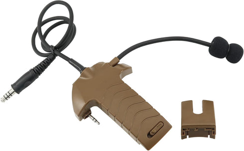 Microphone & PTT for Walker's Razor Noise Cancelling Headphones Airsoft (Coyote Brown)