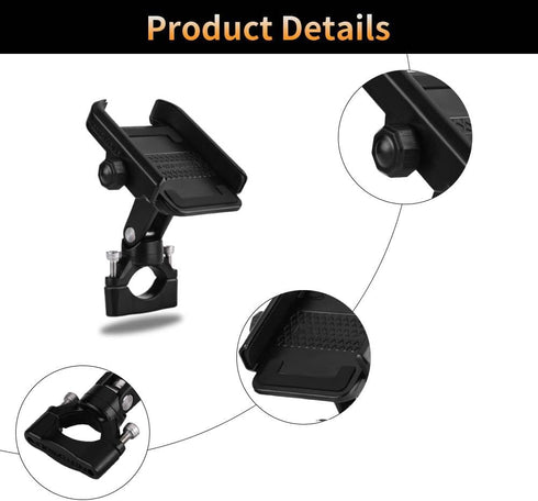 Keenso Motorcycle Bicycle Cell Phone Mount Holder - Adjustable Universal Handlebar Bracket for 4-6inch Mobile Phone,
