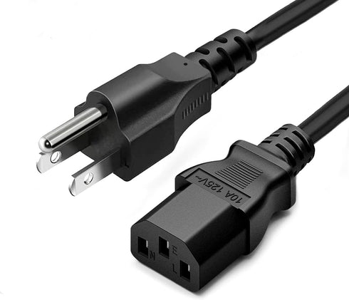 LORDTRONICS Standard 5ft (1.5m) 10 Amps 125 Volts Black 3 Prong AC Power